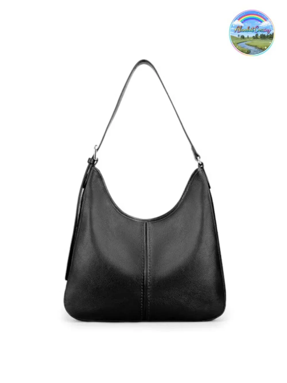 Genuine Leather Hobo Bag Adjustable Shoulder Strap Zipper Closure